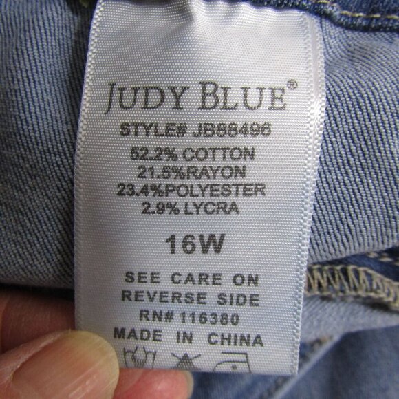 JUDY BLUE Jeans 16W Elastic Waist High Rise Cargo Tapered Medium Wash  JB88496 - Picture 8 of 10